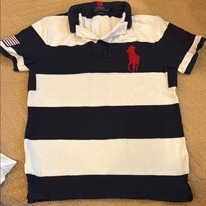 Polo by Ralph Lauren Classic Blue and White Striped Polo
